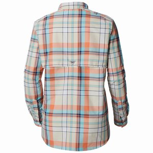 Columbia PFG Super Bahama™ Långärmad Tröja Dam Grå/Blå/Orange (STUVH7853)